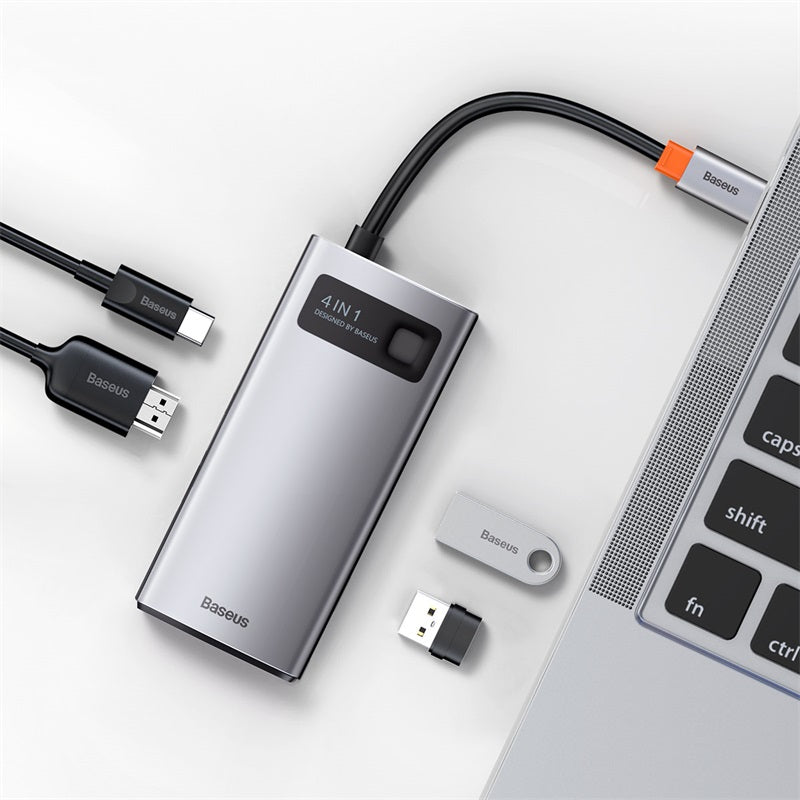 Baseus Metal Gleam 4-in-1 USB-C hub in gray – view 10