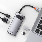 Baseus Metal Gleam 4-in-1 USB-C hub in gray – view 10