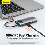 Baseus Metal Gleam 4-in-1 USB-C hub in gray – view 5