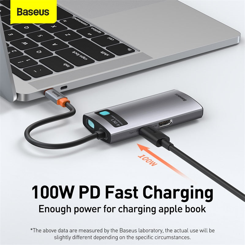 Baseus Metal Gleam 4-in-1 USB-C hub in gray – view 5