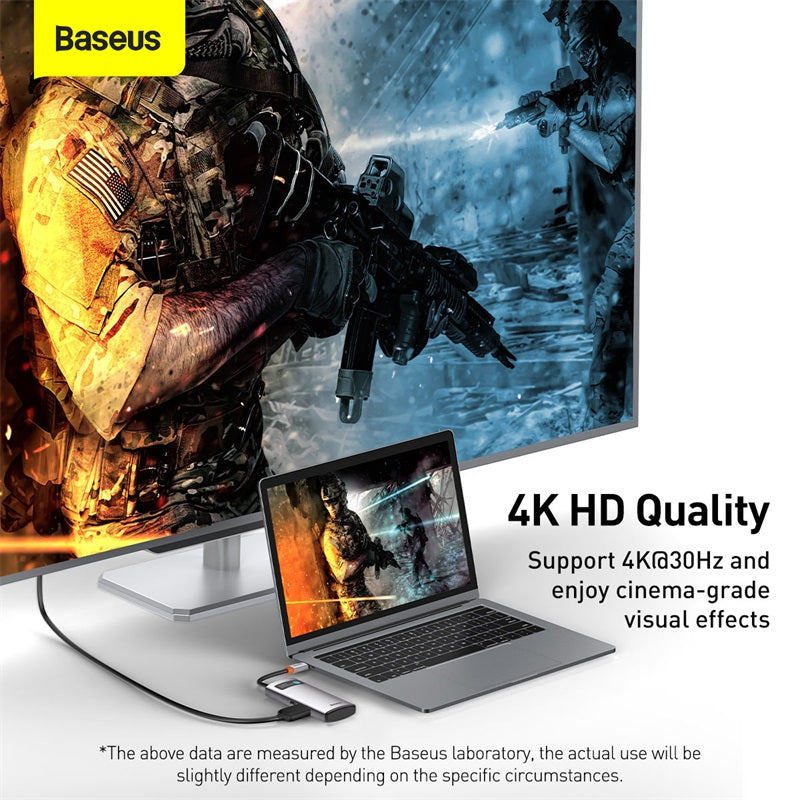Baseus Metal Gleam 4-in-1 USB-C hub in gray – view 7
