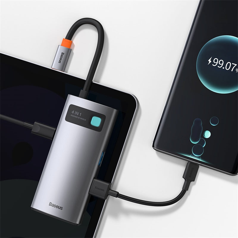 Baseus Metal Gleam 4-in-1 USB-C hub in gray – view 8