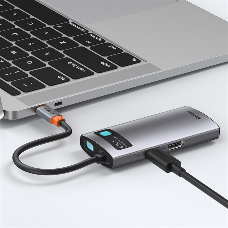 Baseus Metal Gleam 4-in-1 USB-C hub in gray – view 9