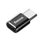 Baseus Micro-USB female to USB-C male adapter in black – view 2