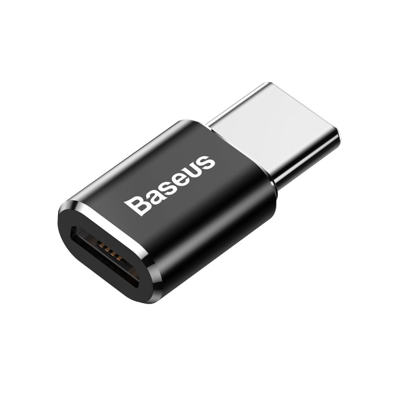 Baseus Micro-USB female to USB-C male adapter in black – view 2