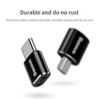 Baseus Micro-USB female to USB-C male adapter in black – view 4