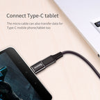 Baseus Micro-USB female to USB-C male adapter in black – view 5