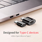 Baseus Micro-USB female to USB-C male adapter in black – view 7