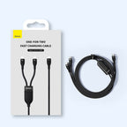 Baseus Flash Series Ⅱ One-for-Two Fast Charging Cable (Type-C to C+C) 100W product image 2