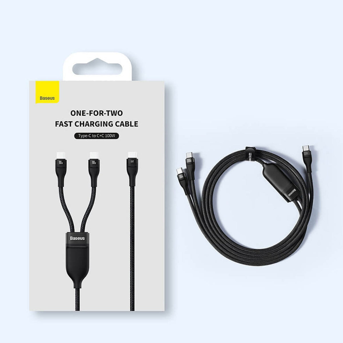 Baseus Flash Series Ⅱ One-for-Two Fast Charging Cable (Type-C to C+C) 100W product image 2