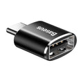 Baseus USB-A female to USB-C male OTG adapter in black – view 1
