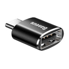Baseus USB-A female to USB-C male OTG adapter in black – view 1