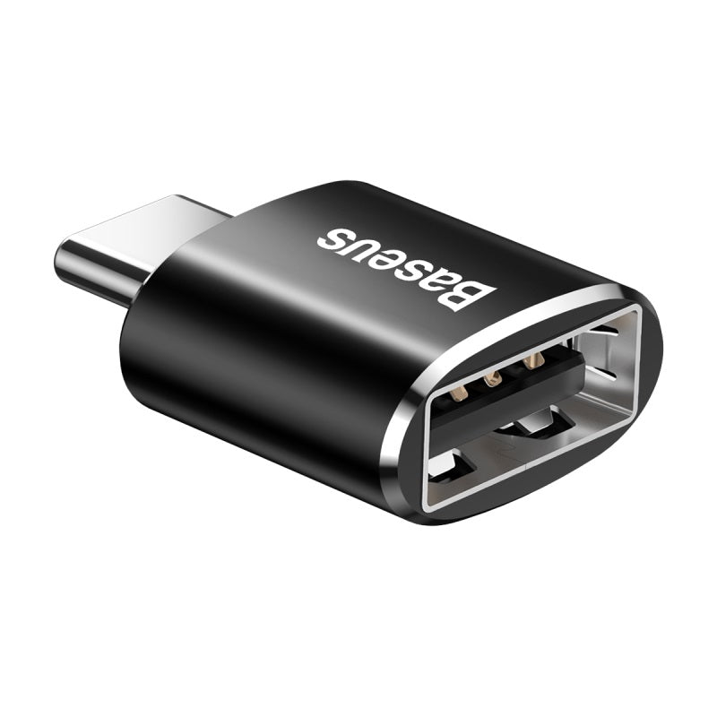 Baseus USB-A female to USB-C male OTG adapter in black – view 1