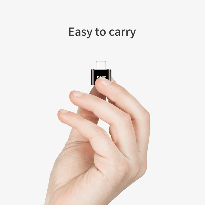 Baseus USB-A female to USB-C male OTG adapter in black – view 5