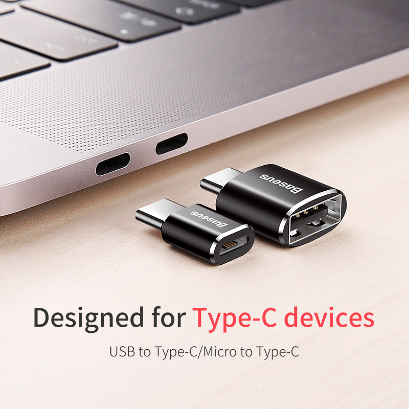 Baseus USB-A female to USB-C male OTG adapter in black – view 6