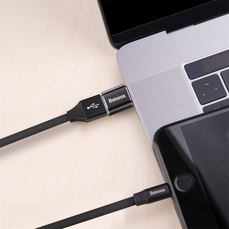 Baseus USB-A female to USB-C male OTG adapter in black – view 7