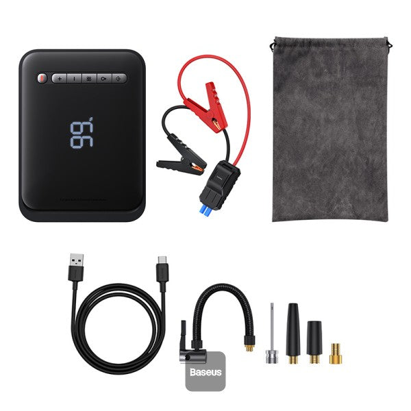 Baseus Super Energy 2-in-1 1000A jump starter and tyre inflator in black, SKU CGCN000001, view 9