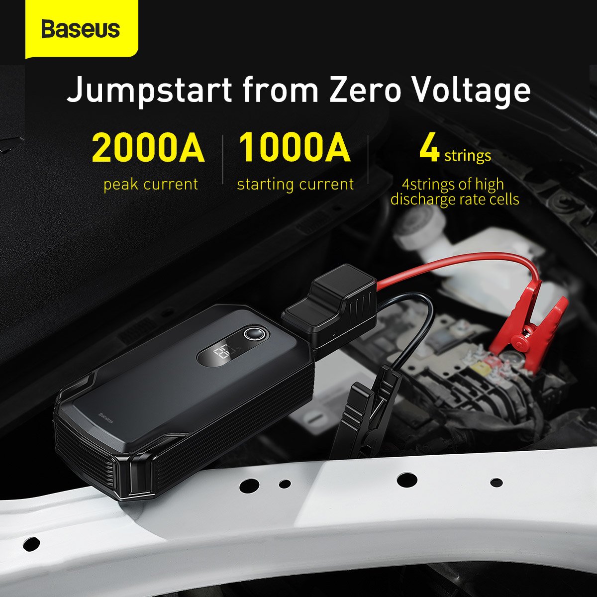 Baseus Super Energy Max 20000mAh 2000A car jump starter in black, SKU CGNL020001
