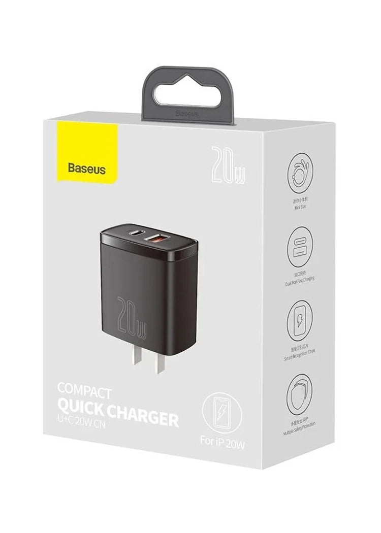Baseus Compact 20W 1C+1U Quick Charger CCXJ-A01 price in Pakistan – Baseus