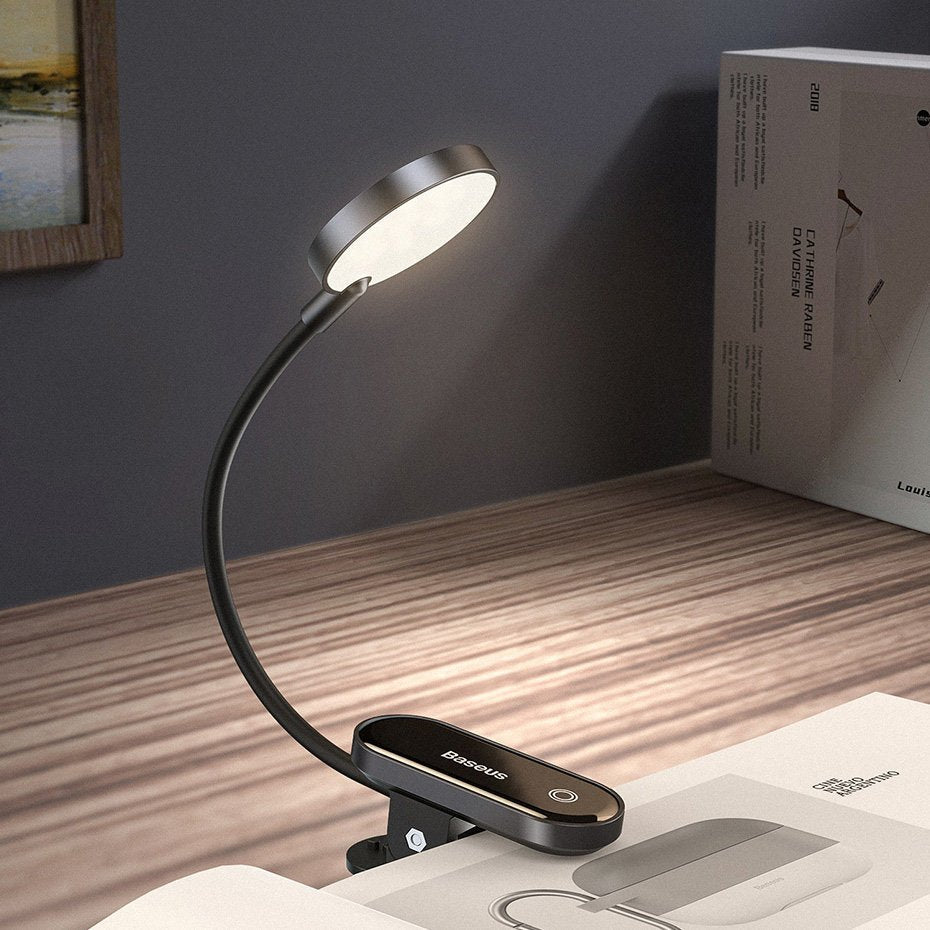 Baseus DGRAD-0G clip lamp with flexible neck and desk stand
