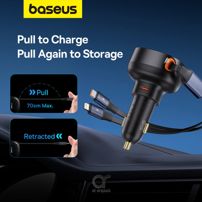 Baseus Enjoyment Pro Series 60W Car Charger Type-C + Type-C & Lightning product image 3