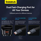 Baseus Enjoyment Pro Series 60W Car Charger Type-C + Type-C & Lightning product image 4