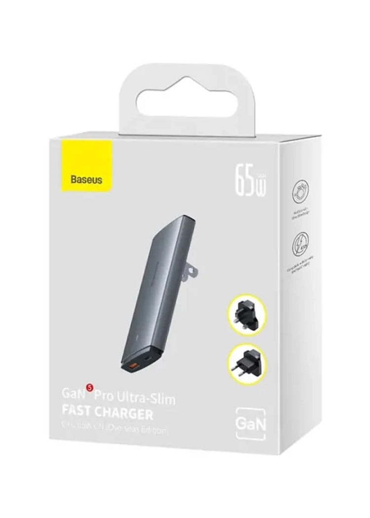 Baseus GaN 5 Pro Ultra-Slim Fast Charger C+U 65W Overseas Edition price in Pakistan – Baseus