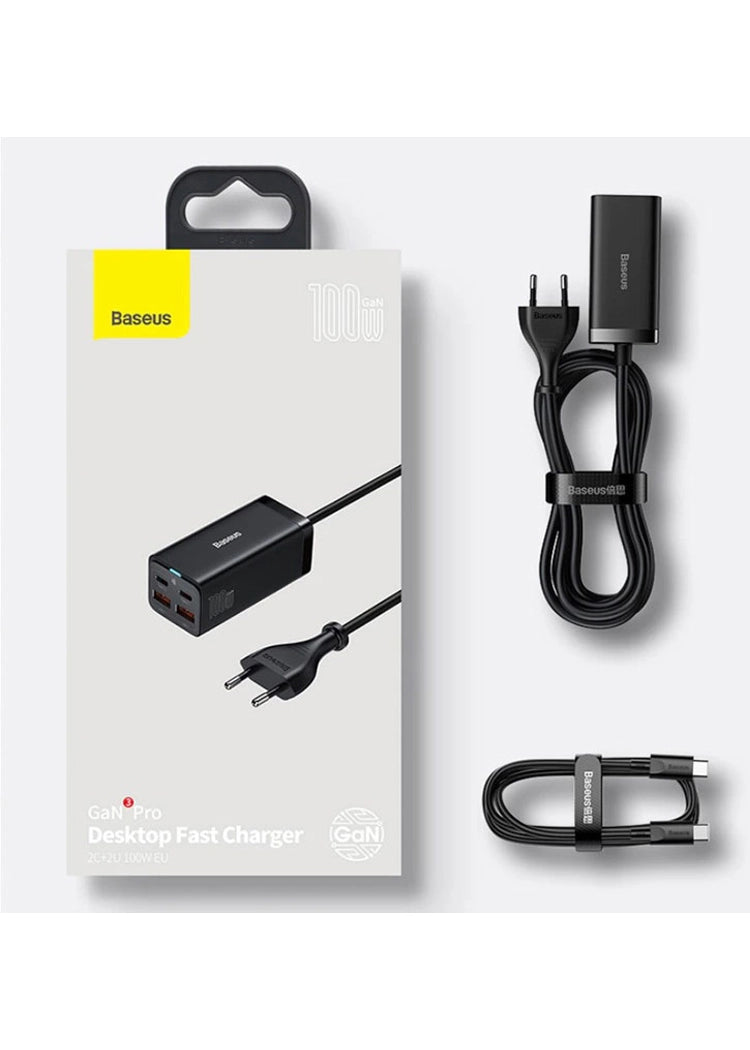 Baseus GaN3 Pro Desktop Fast Charger 2U+2C 100W EU CCGP000101 price in Pakistan – Baseus