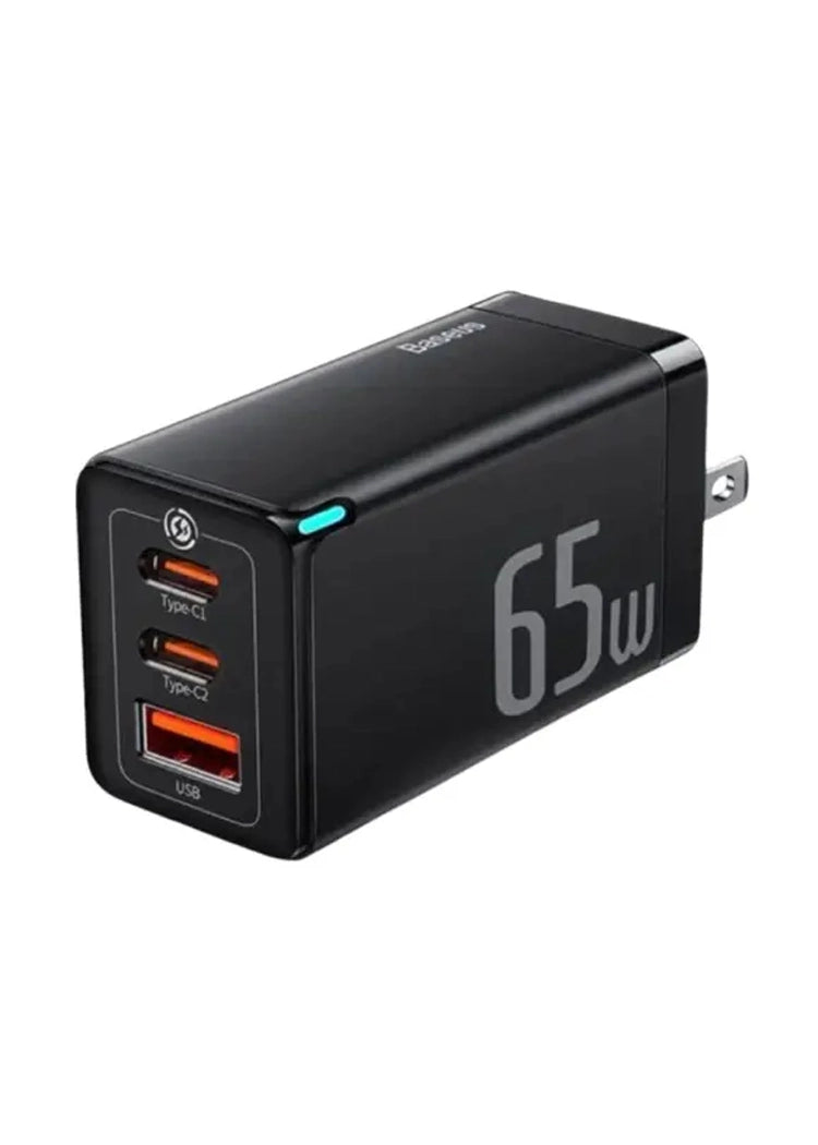 Baseus GAN5 65W WALL CHARGER 2C+1U WITH C TO C Cable CCGP 120201 price in Pakistan – Baseus