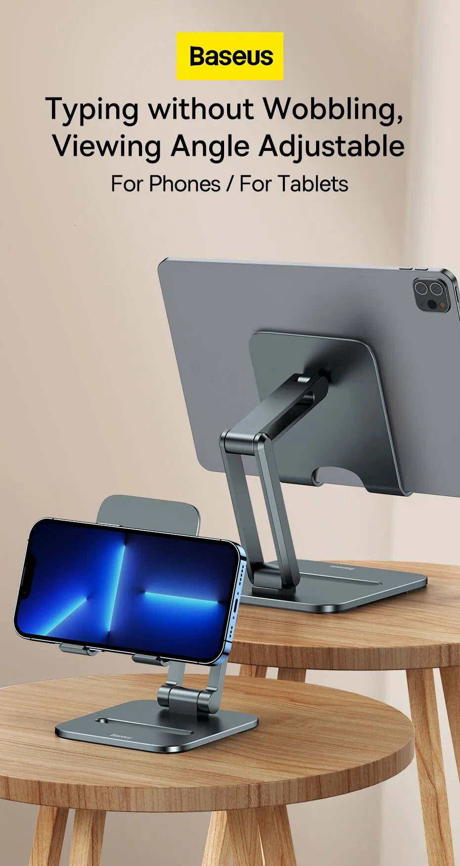 Baseus metal desktop biaxial folding bracket (For Tablet product image 1