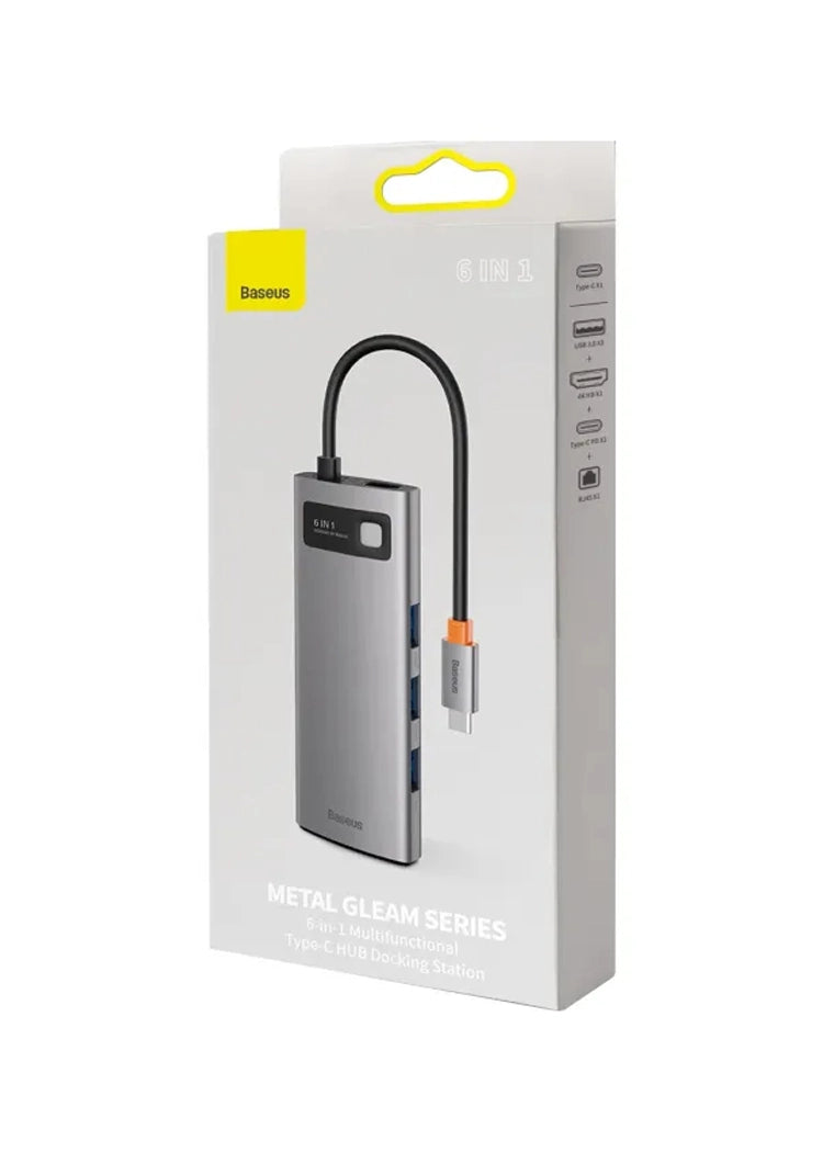 Baseus Metal Gleam Series 6 in 1 Type-C Multifunctional Hub CAHUB-CWOG price in Pakistan – Baseus