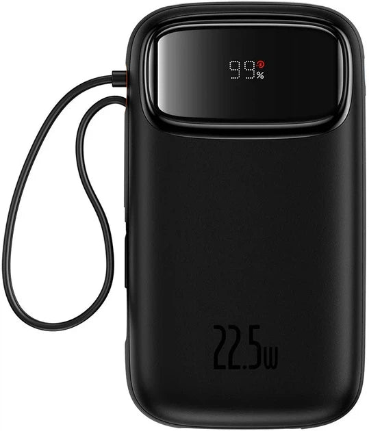 Baseus QPow2 20000mAh 30W black power bank front view, SKU P10055005112-00