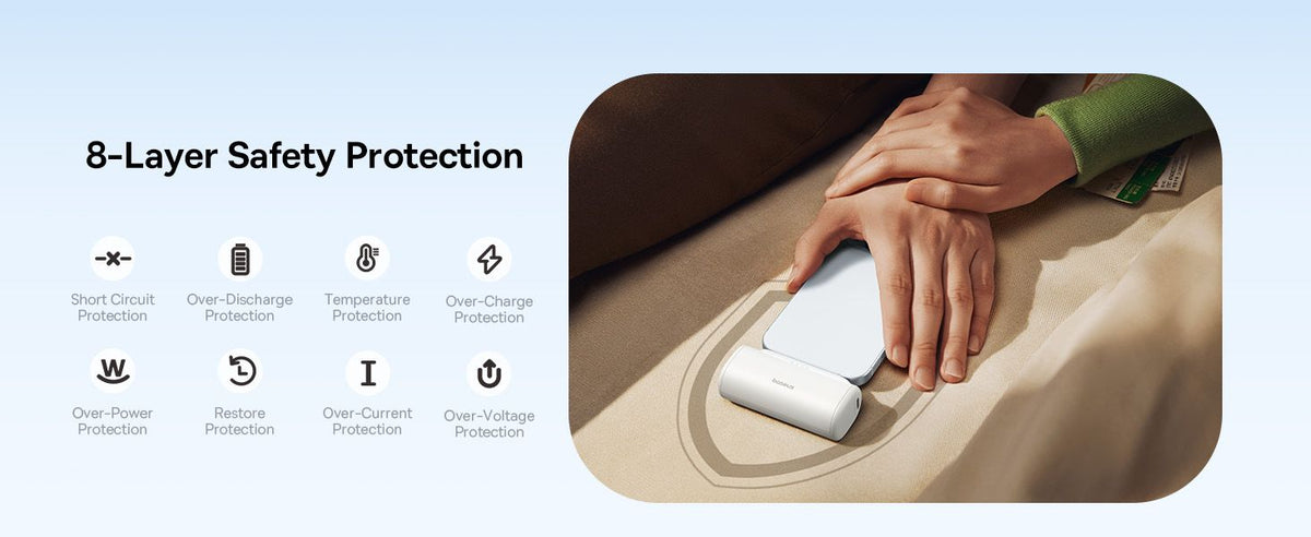 Baseus Compact 5000mAh power bank charging capacity