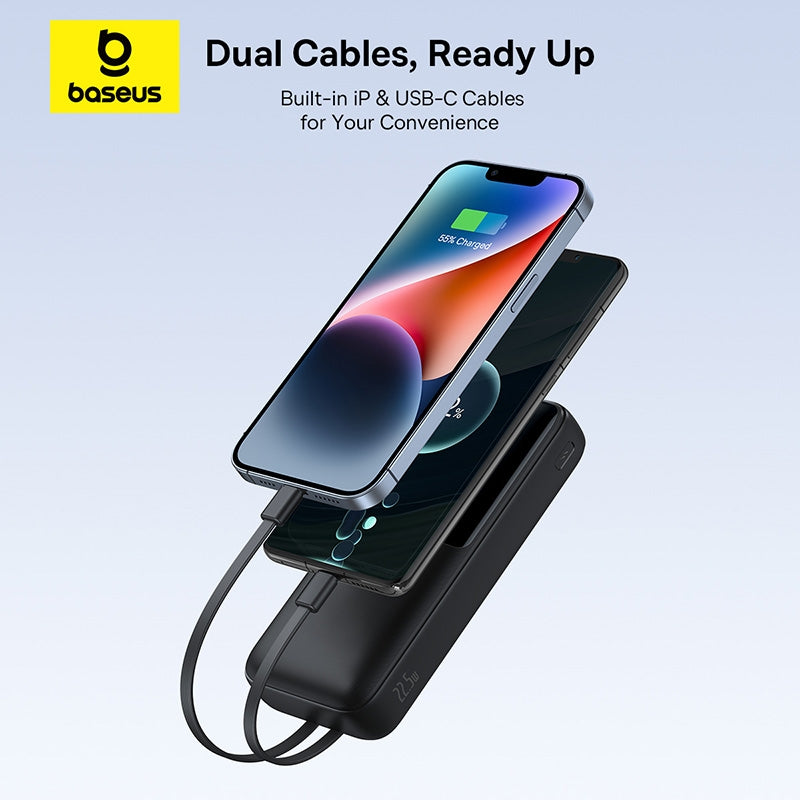 Baseus Lipow 20000mAh black power bank charging ports, SKU P10075101115-00