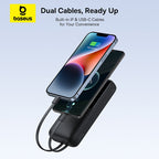 Baseus Lipow 20000mAh black power bank charging ports, SKU P10075101115-00