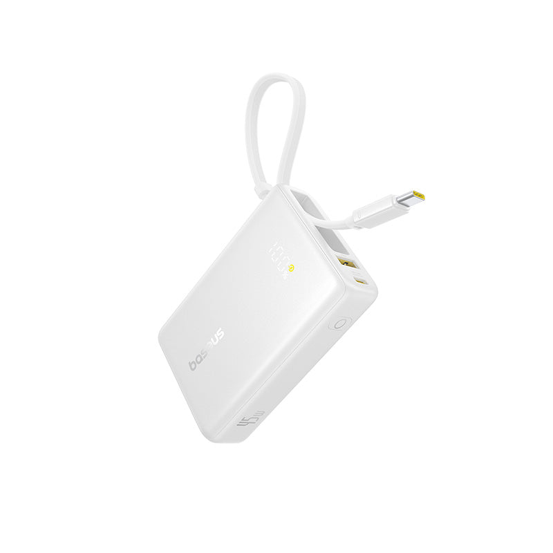 Baseus EnerCore P1 10000mAh 45W Moon White power bank front view, SKU P10081900212-00