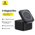 Baseus MagPro 2-in-1 magnetic wireless charger 25W in cosmic black – view 3