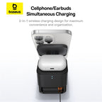 Baseus MagPro 2-in-1 magnetic wireless charger 25W in cosmic black – view 4