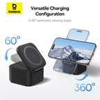 Baseus MagPro 2-in-1 magnetic wireless charger 25W in cosmic black – view 8