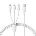 Baseus Ultra Fast 3-in-1 USB-A charging cable in white, SKU P10376303211-00