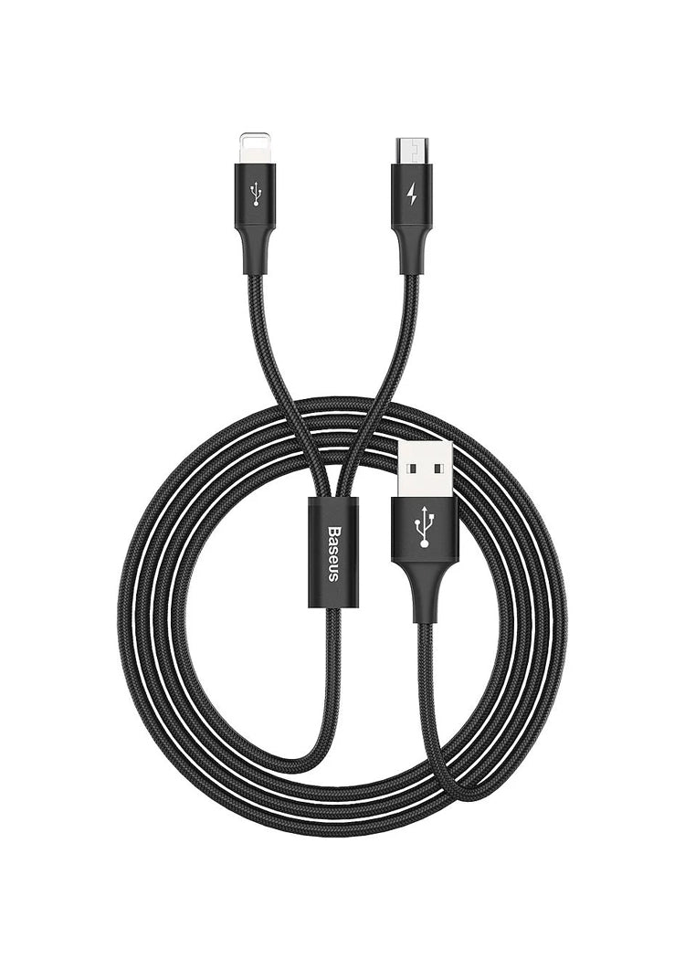 Baseus RAPID SERIES 2IN1 USB TO IPHONE+MICRO CABLE price in Pakistan – Baseus