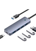 Baseus UltraJoy Series 4-Port HUB Space Grey USB-A to USB 3.0*4+USB-C 5V price in Pakistan – Baseus