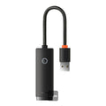Baseus Lite USB-A to RJ45 Ethernet adapter in black, SKU WKQX000001, view 1