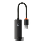 Baseus Lite USB-A to RJ45 Ethernet adapter in black, SKU WKQX000001, view 1