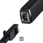 Baseus Lite USB-A to RJ45 Ethernet adapter in black, SKU WKQX000001, view 2