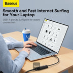 Baseus Lite USB-A to RJ45 Ethernet adapter in black, SKU WKQX000001, view 7