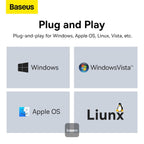 Baseus Lite USB-A to RJ45 Ethernet adapter in black, SKU WKQX000001, view 9