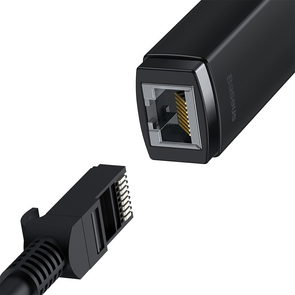 Baseus Lite USB-C to RJ45 100Mbps Ethernet adapter in black, SKU WKQX000201, view 3