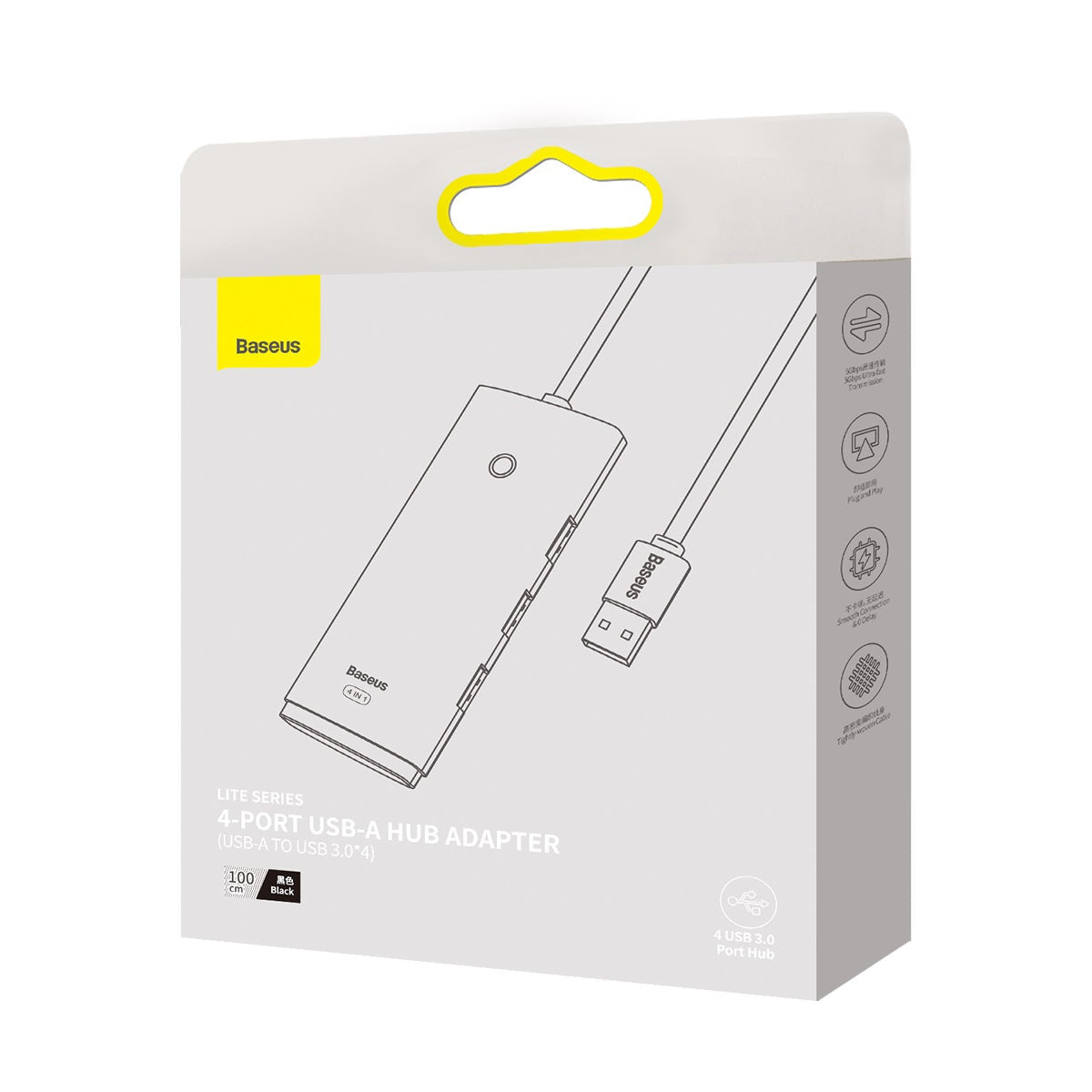 Baseus WKQX030101 black 4-port USB-A hub - view 5