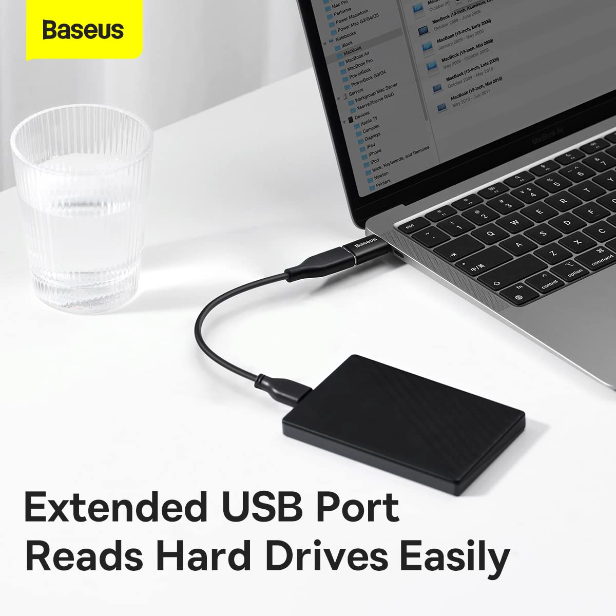 Baseus Ingenuity USB-C to USB-A 3.1 OTG adapter in black – view 4